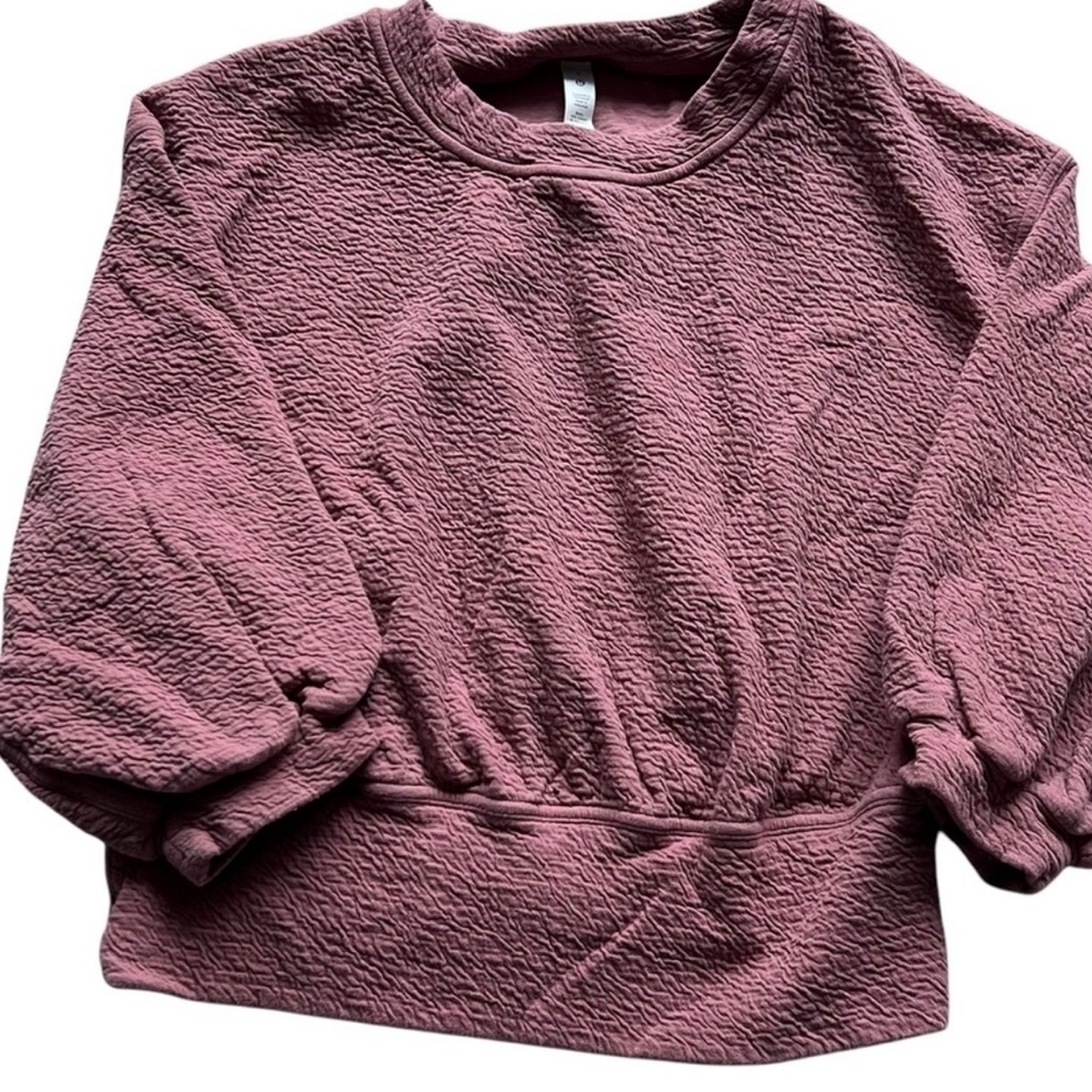 Lululemon Textured Crewneck Pullover Spiced Chai Size 6 - Picture 5 of 10